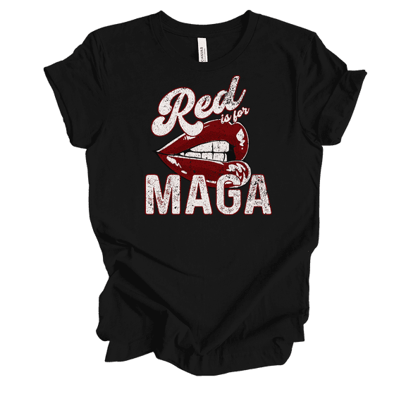 Trenz Shirt Company Womens Red Is For MAGA Short Sleeve T-Shirt-Black-Small