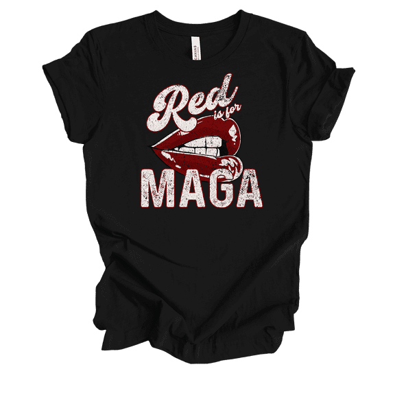 Trenz Shirt Company Womens Red Is For MAGA Short Sleeve T-Shirt-Black-XX-Large