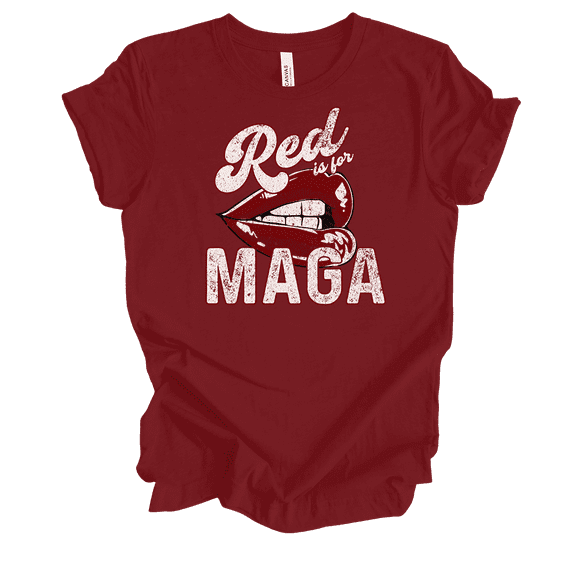 Trenz Shirt Company Womens Red Is For MAGA Short Sleeve T-Shirt-Cardinal-Large