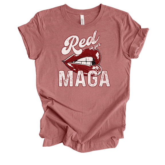 Trenz Shirt Company Womens Red Is For MAGA Short Sleeve T-Shirt-Heather Mauve-Large