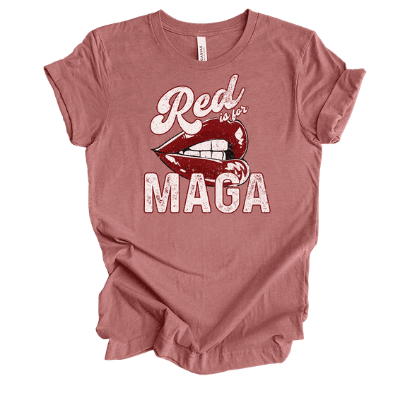 Trenz Shirt Company Womens Red Is For MAGA Short Sleeve T-Shirt-Heather Mauve-XX-Large