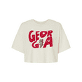 thumbnail image 1 of Trenz Shirt Company Womens Tee Georgia Team Color Red and Black Football Leopard Lightning Bolt Jersey Crop Tee-Vintage White-small, 1 of 1