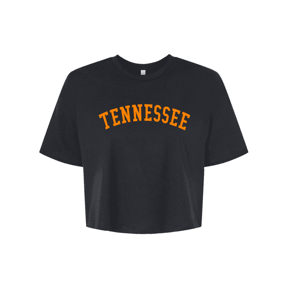 Trenz Shirt Company Womens Tee Tennessee Name TN Team Color Jersey Crop Tee-Black-xl