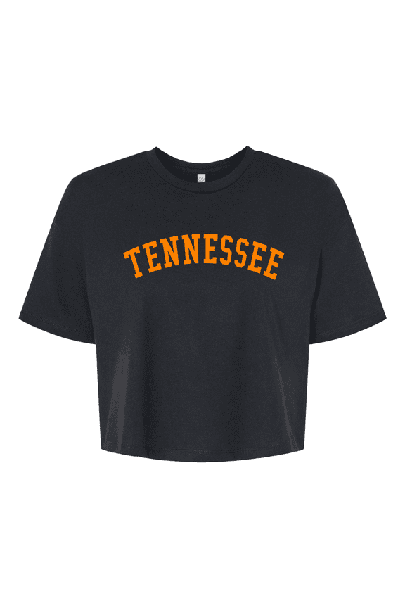 Womens Tee Tennessee Name TN Team Color Jersey Crop Tee-Black-xxl