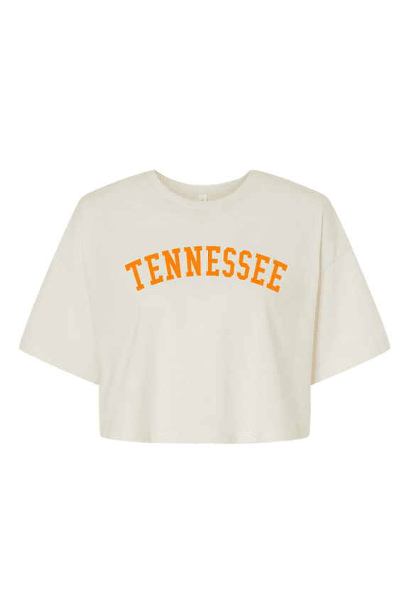 Womens Tee Tennessee Name TN Team Color Jersey Crop Tee-Vintage White-large