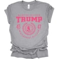 thumbnail image 1 of Trenz Shirt Company Womens Trump 45 47 Triumphant Return Ladies Short Sleeve T-shirt-Athletic Grey-xl, 1 of 1