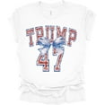 thumbnail image 1 of Trenz Shirt Company Womens Trump 47 American Flag Bow Trump Ladies Short Sleeve T-shirt-White-xxl, 1 of 1