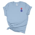 thumbnail image 1 of Trenz Shirt Company Womens Upright USA Flag Pineapple Short Sleeve Graphic T-Shirt, Baby Blue-XL, 1 of 4