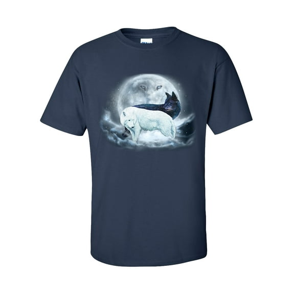 Trenz Shirt Company Yin Yang Wolves Unisex Short Sleeve T-shirt-Navy-4XL