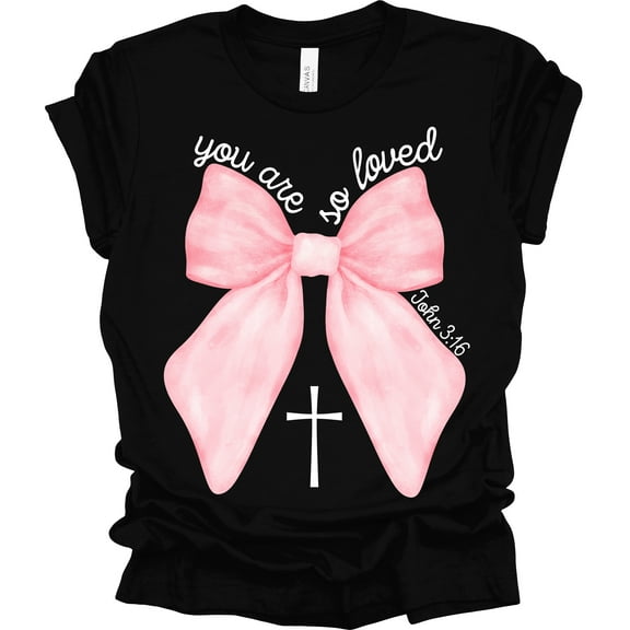 Trenz Shirt Company You Are So Loved John 3:16 Short Sleeve T-shirt-Black-Small