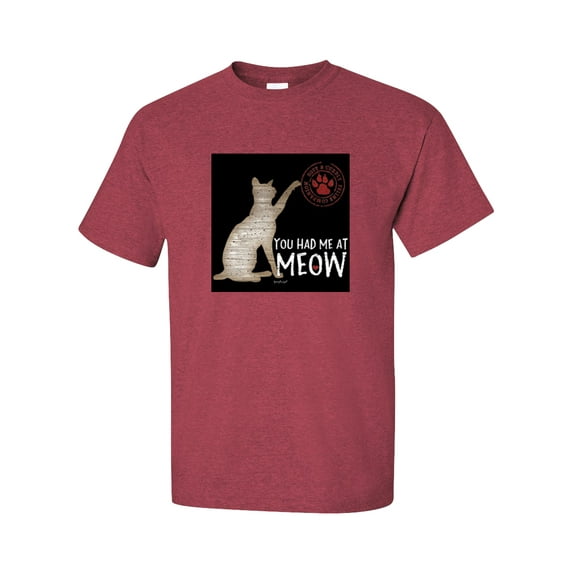 Trenz Shirt Company You Had Me At Meow Unisex Short Sleeve T-shirt-Heather Cardinal-Small