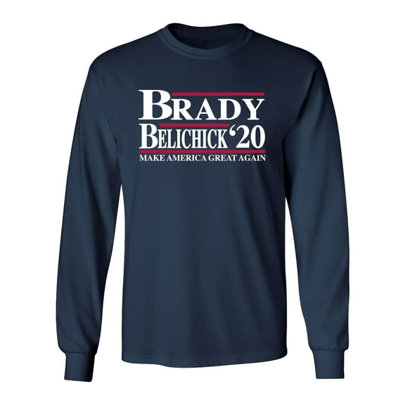Trenz Shirts Company Brady Belichick '20 Make America Great Again Long Sleeve Shirt-Navy-small