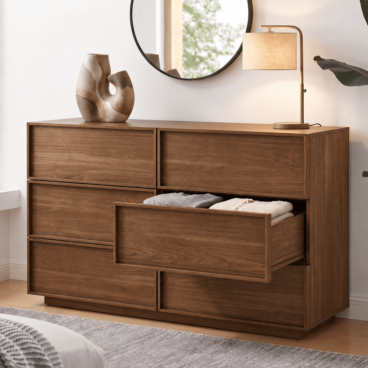 Tvilum Scottsdale 6 Drawer Double Dresser for Adults, White