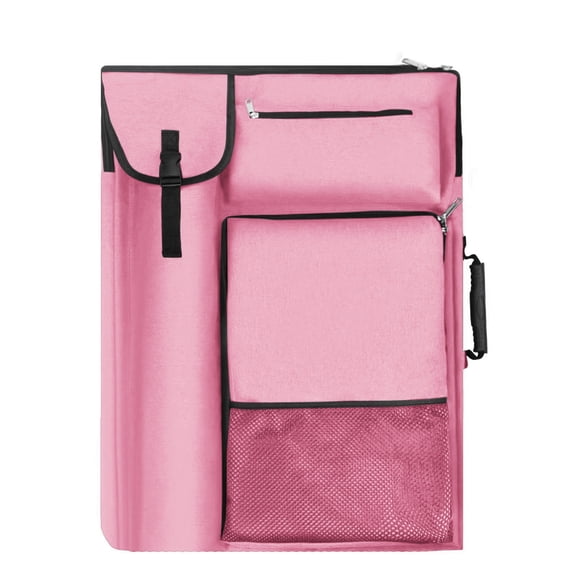 TreochtFUN Art Portfolio Case 18 X 24,Artist Portfolio Bag With Backpack & Tote Bag For Artwork,medium Art Case Size Bright Pink(Neon Pink).