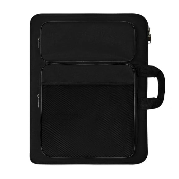 TreochtFUN Art Portfolio bag Kids,15 X 18 Art Bag For Child Artwork 8K Organizer,A3 portfolio Case For Carrying Artwork With Tote And Backpack (Black)