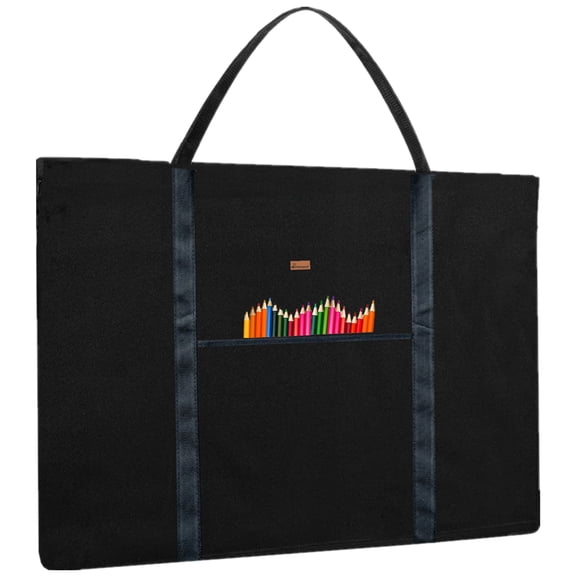 TreochtFUN Light Weight Art Portfolio Bag 23x31,with Shoulder Strap,Carrying Storage Case For Artwork, Poster, Sketching, Canvas, Photography, And Drawing(Black)