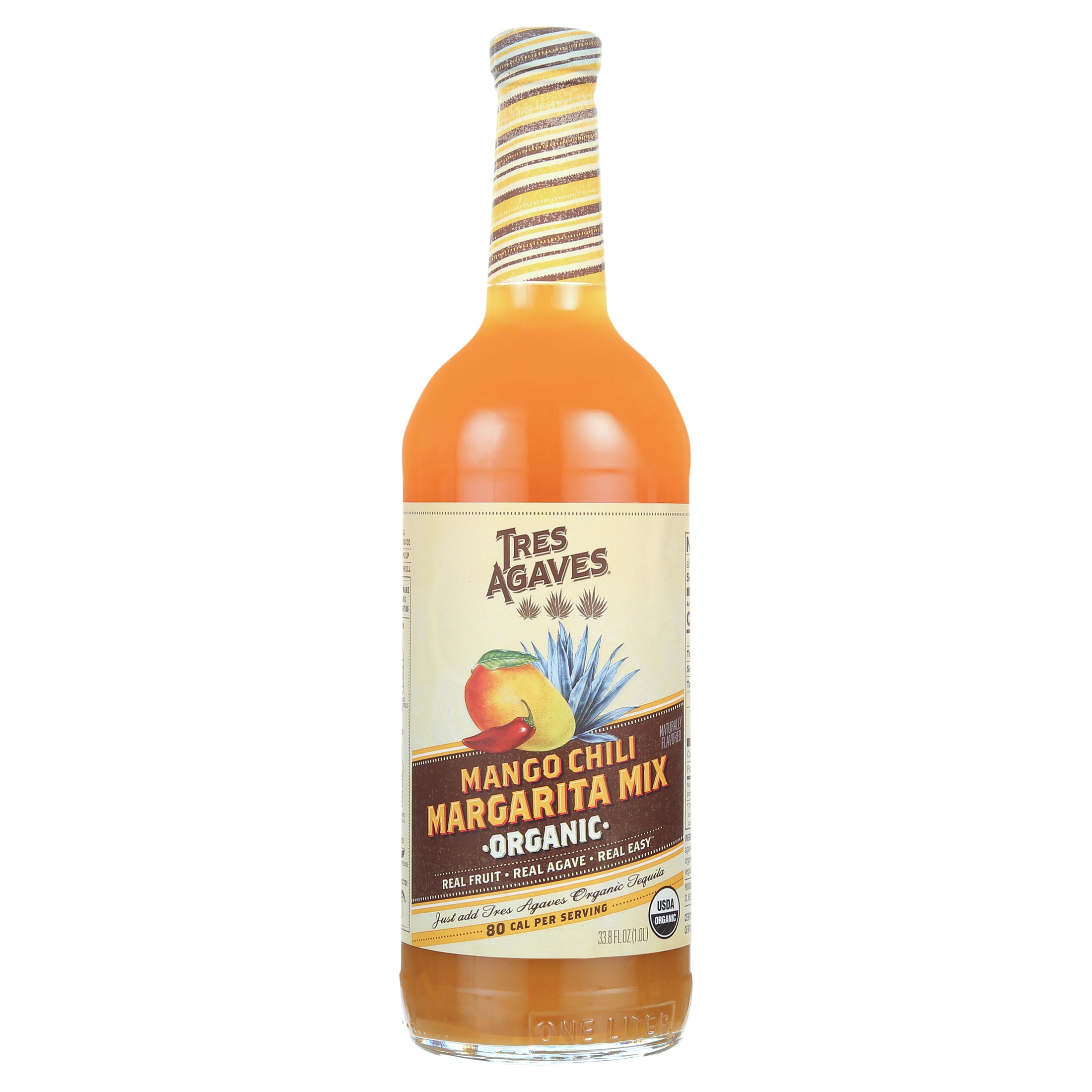 Tres Agaves, Organic Mango Chili Margarita Mix, 1 Liter Bottle