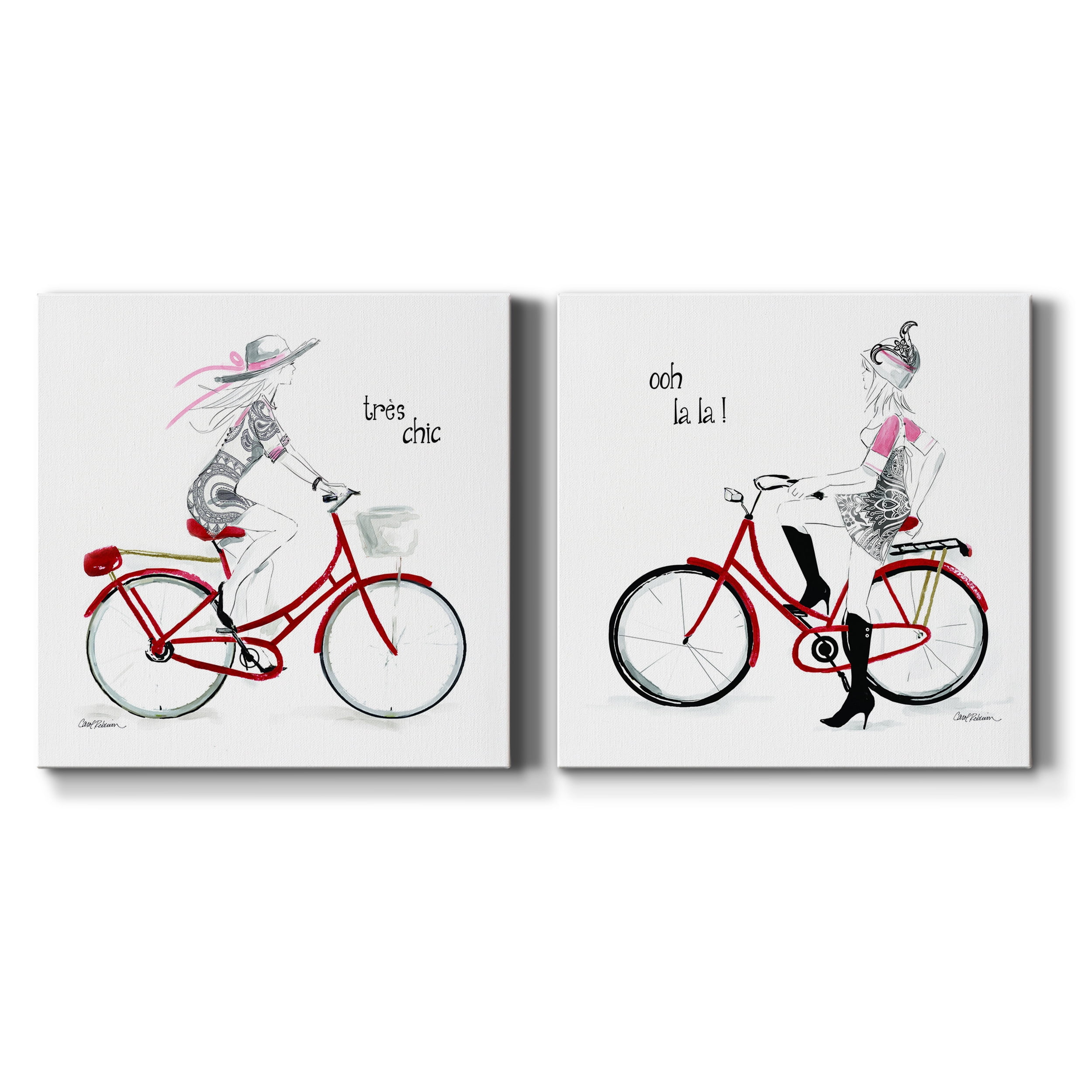 Tres Chic - Premium Gallery Wrapped Canvas - Ready to Hang Set of 2 - 16 x 16 Each