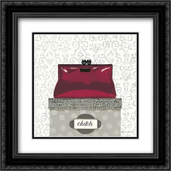 Tres Chic Square III 2x Matted 20x20 Black Ornate Framed Art Print by Fabiano, Marco