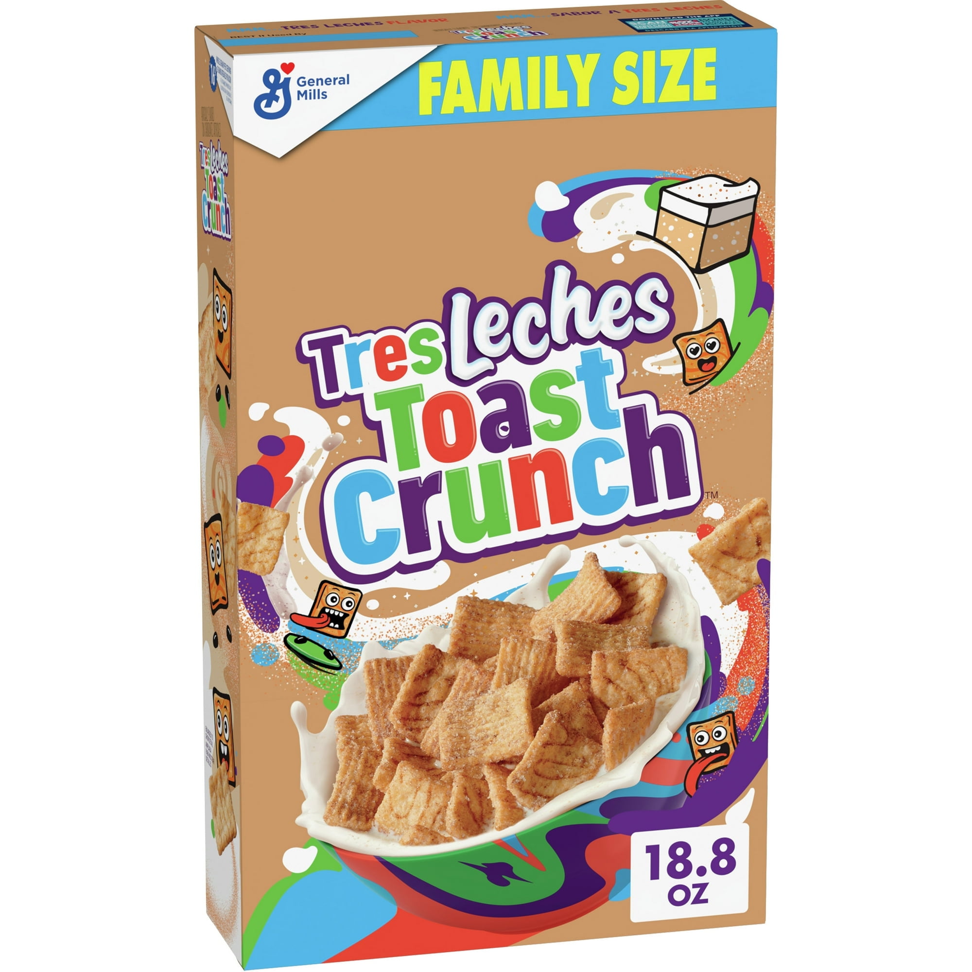 Tres Leches Toast Crunch Breakfast Cereal, Family Size, 18.8 oz (Pack 4 ...