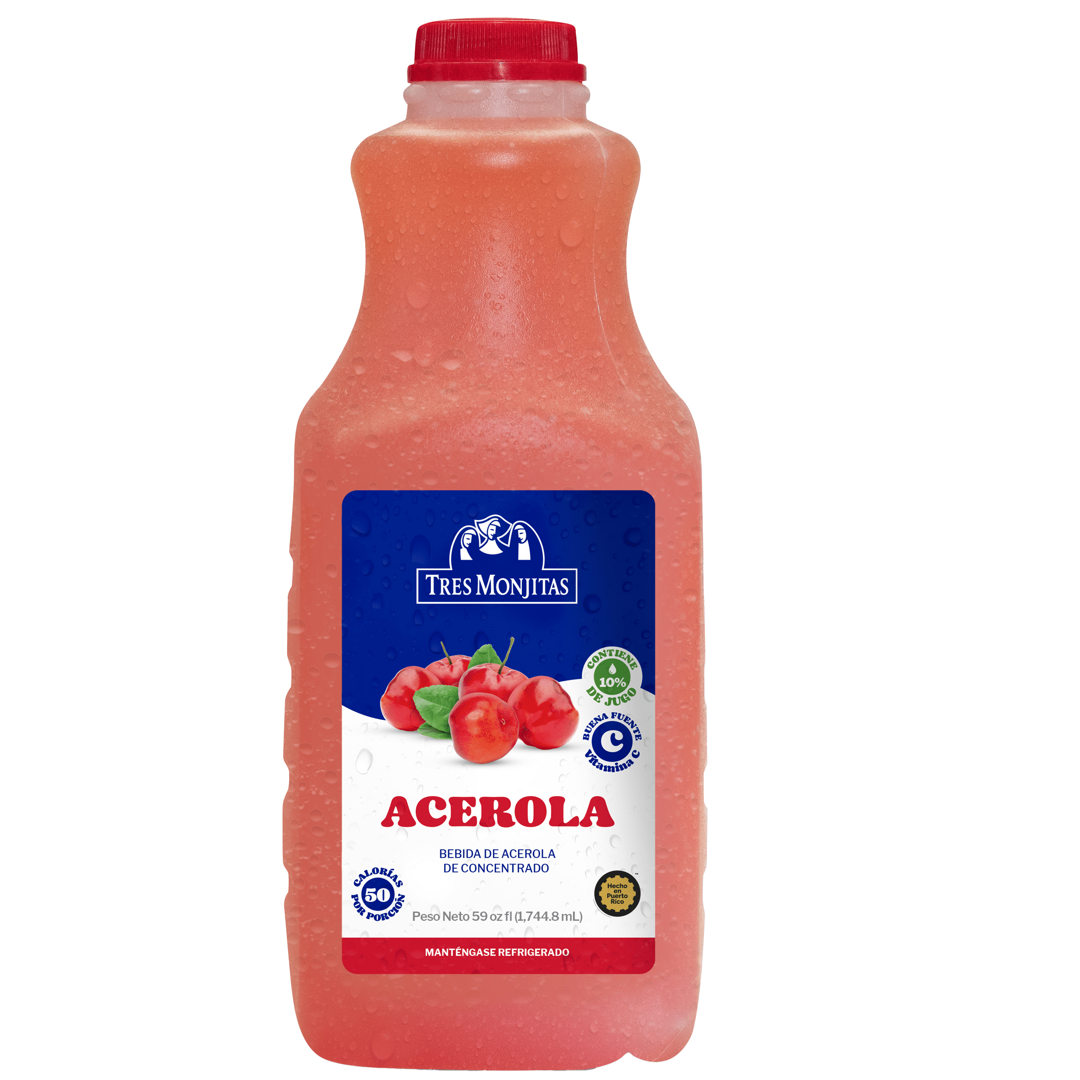 Tres Monjitas Smooth Acerola Juice Drink 59 oz fl, Plastic Bottle Refrigerated