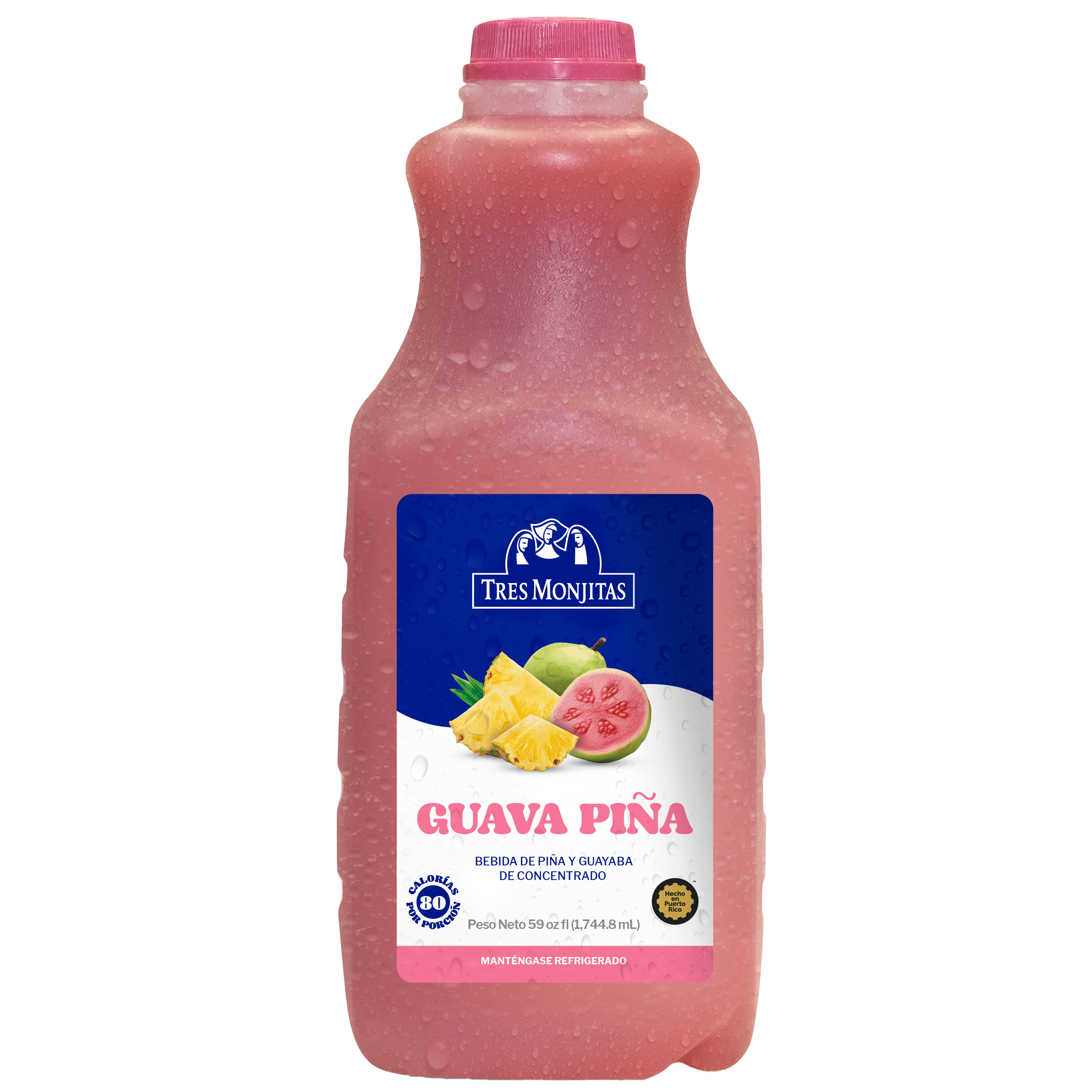 Tres Monjitas Smooth Guava Pineapple 59oz fl, Plastic Bottle Refrigerated