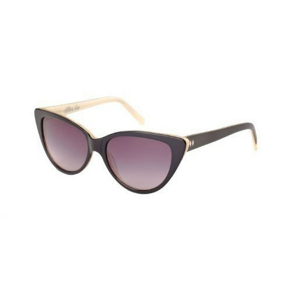 Tres Noir Optics "Ultralux" Sunglasses Cat Eye Womens Retro 60's Rockabilly (Black & White Horn Frames / Smoke CR-39 Lenses)