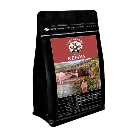 Tres Perros Kenya, Ground Coffee, 1 lb