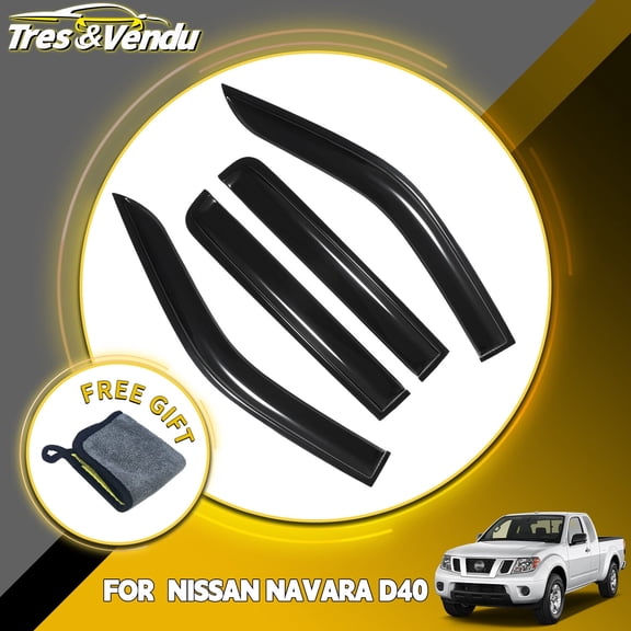 Tres&Vendu for Nissan Frontier Crew Cab 2005-2021 Window Visors Rain Sun Guard