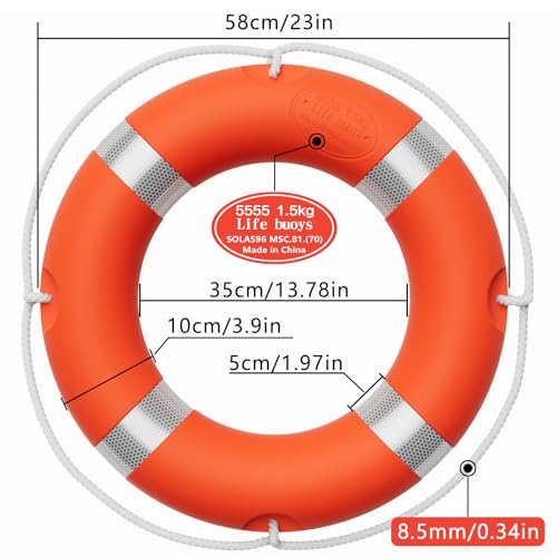 Tresbro 23"/28" Boat Safety Throw Ring with Water Floating Lifesaving