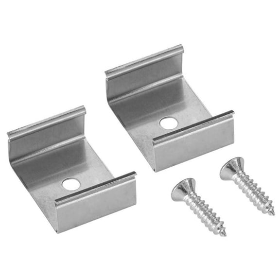 Tresco L-Xsqr-Uclp-1 Infinex Square/Curved U-Clips, Set Of 2 - Silver