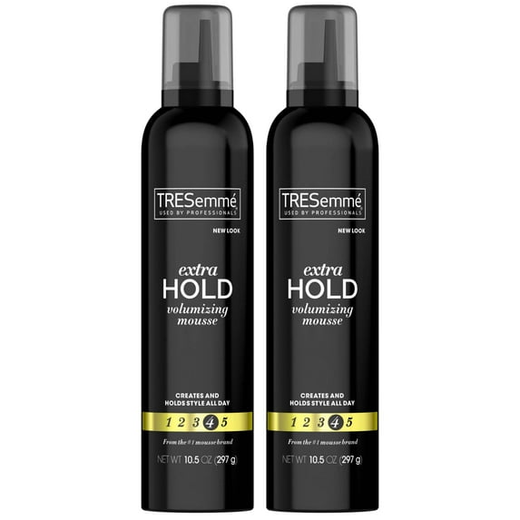 Tresemmé Tres Mousse Tres Extra Hold, Extra Firm Control Mousse, Frizz Control With Flexible Feel, Hair Styling Mousse, Styling Foam For All Hair Types, Humidity Resistant, 2 Pack - 10.5 Oz Each