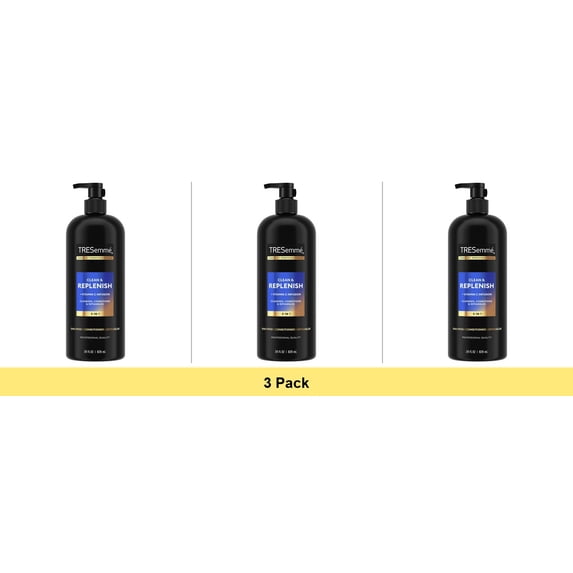 Tresemme 2 In 1 Cleanse and Replenish Hair Shampoo Plus Conditioner, 28 Oz - 3 Pack