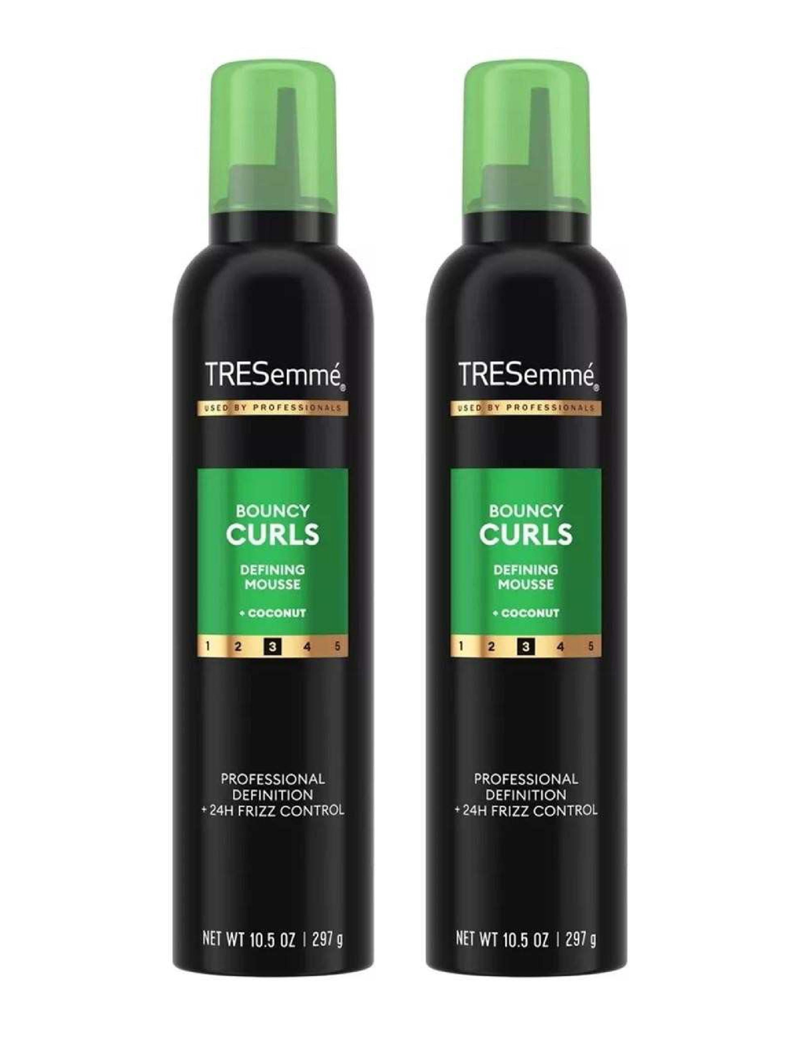 TRESemmé Flawless Curls Moisturizing Mousse with Coconut and Avocado Oil, Defines Curls and Controls Frizz, 10.5 oz (Pack of 2)