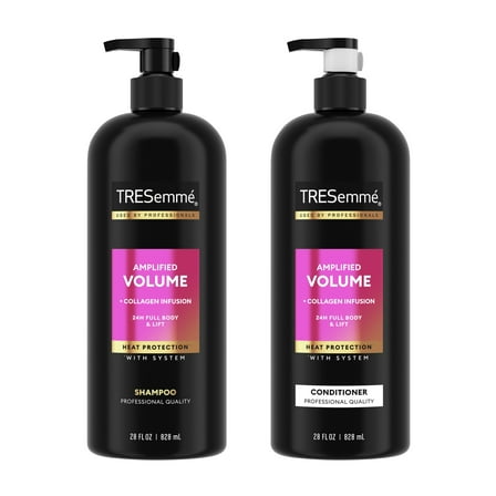 Tresemme Shampoo and Conditioner for Women Amplified Volume Twin Pack, 28 Fl oz Bottle with Pump