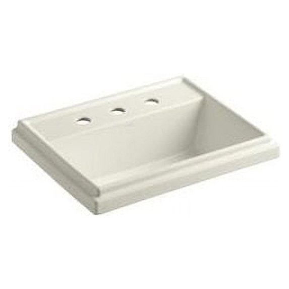 Tresham Rectangle Self Rimming Lavatory - Finish: Biscuit, Drilling: 8" Widespread