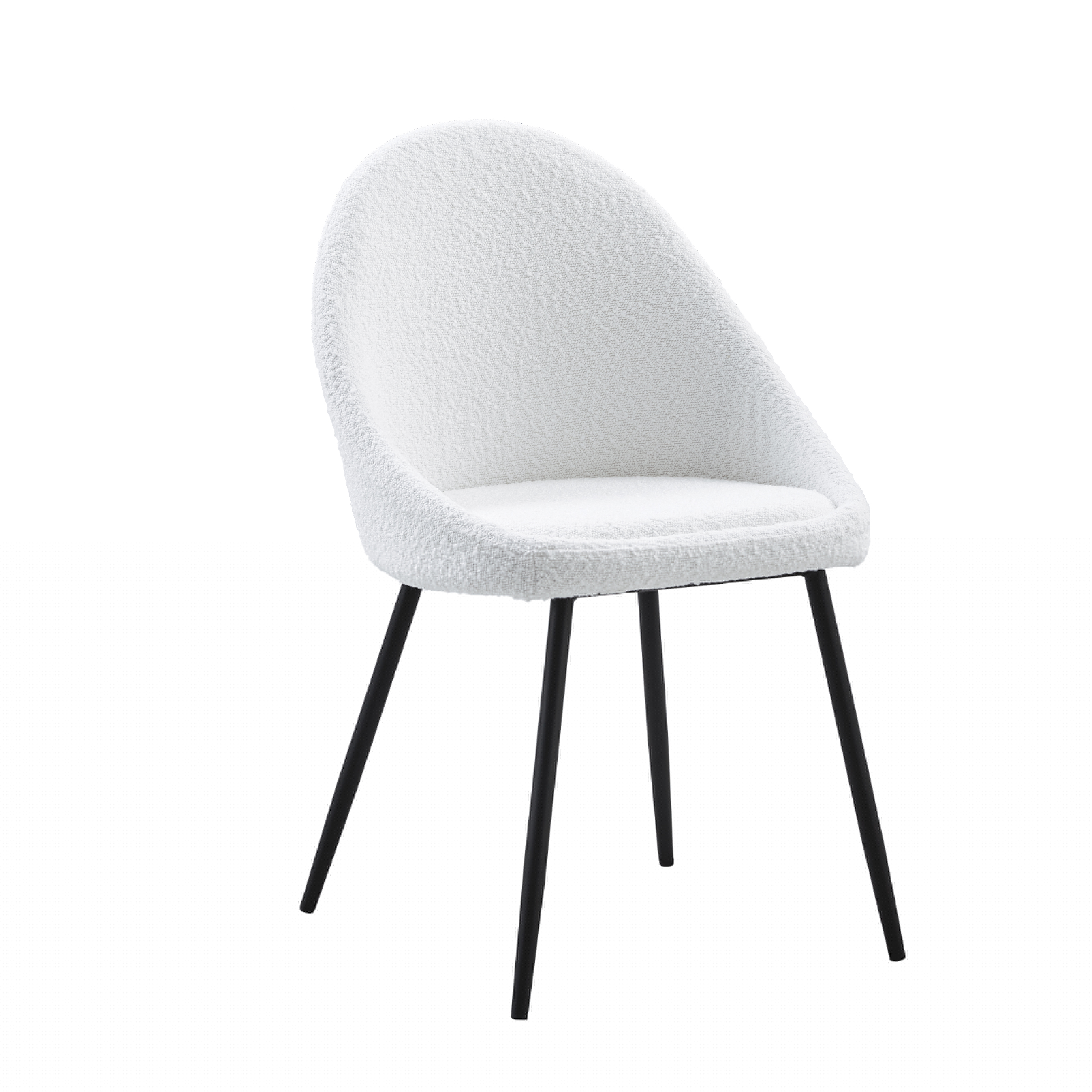 Tresor Malibu Hodalis Boucle Upholstered Modern Dining Chair - White (Set of 2)