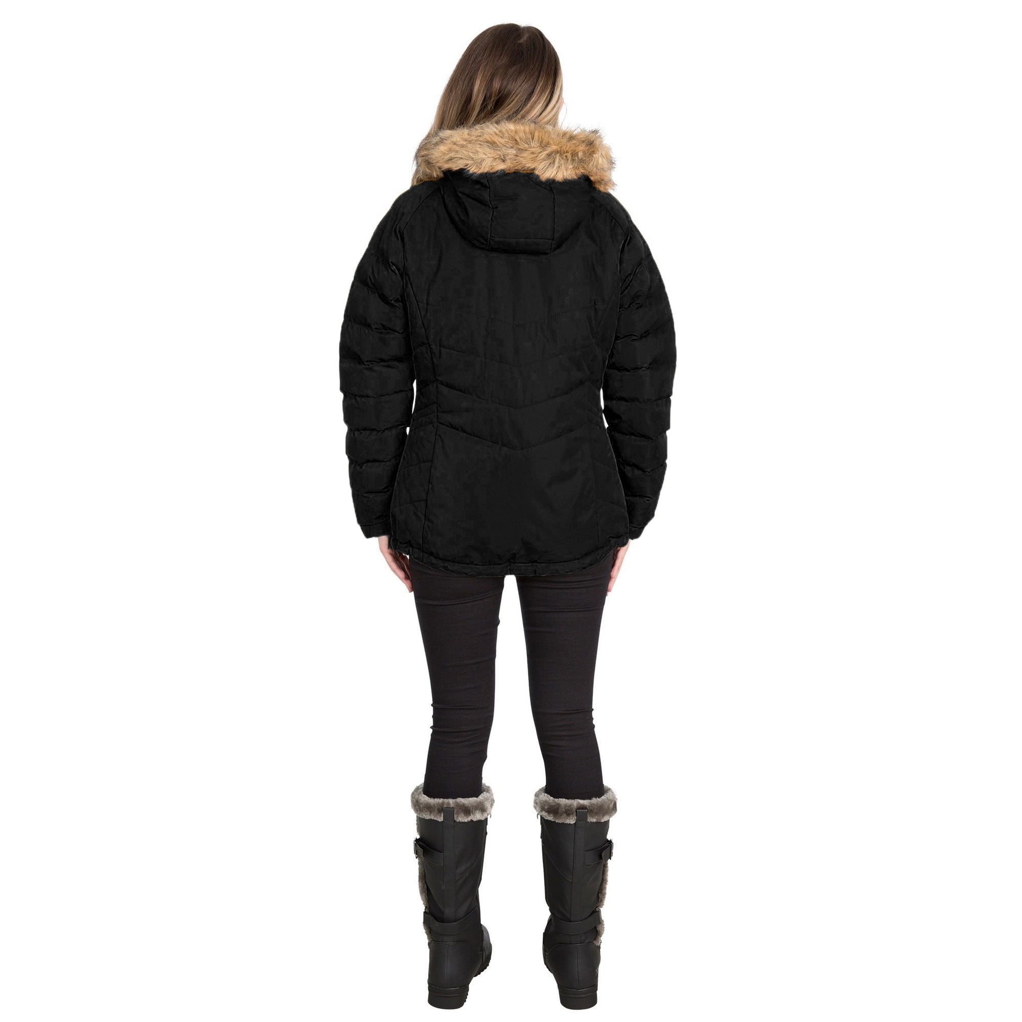 Trespass womens nadina padded hooded store jacket black