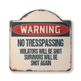 thumbnail image 1 of No Trespassing 12" X 12" Sign | Indoor/Outdoor Plastic | SignMission Designer Violators Will Be Shot Do Not Enter Novelty Gift Funny Joke Gag Road Garage, 1 of 4
