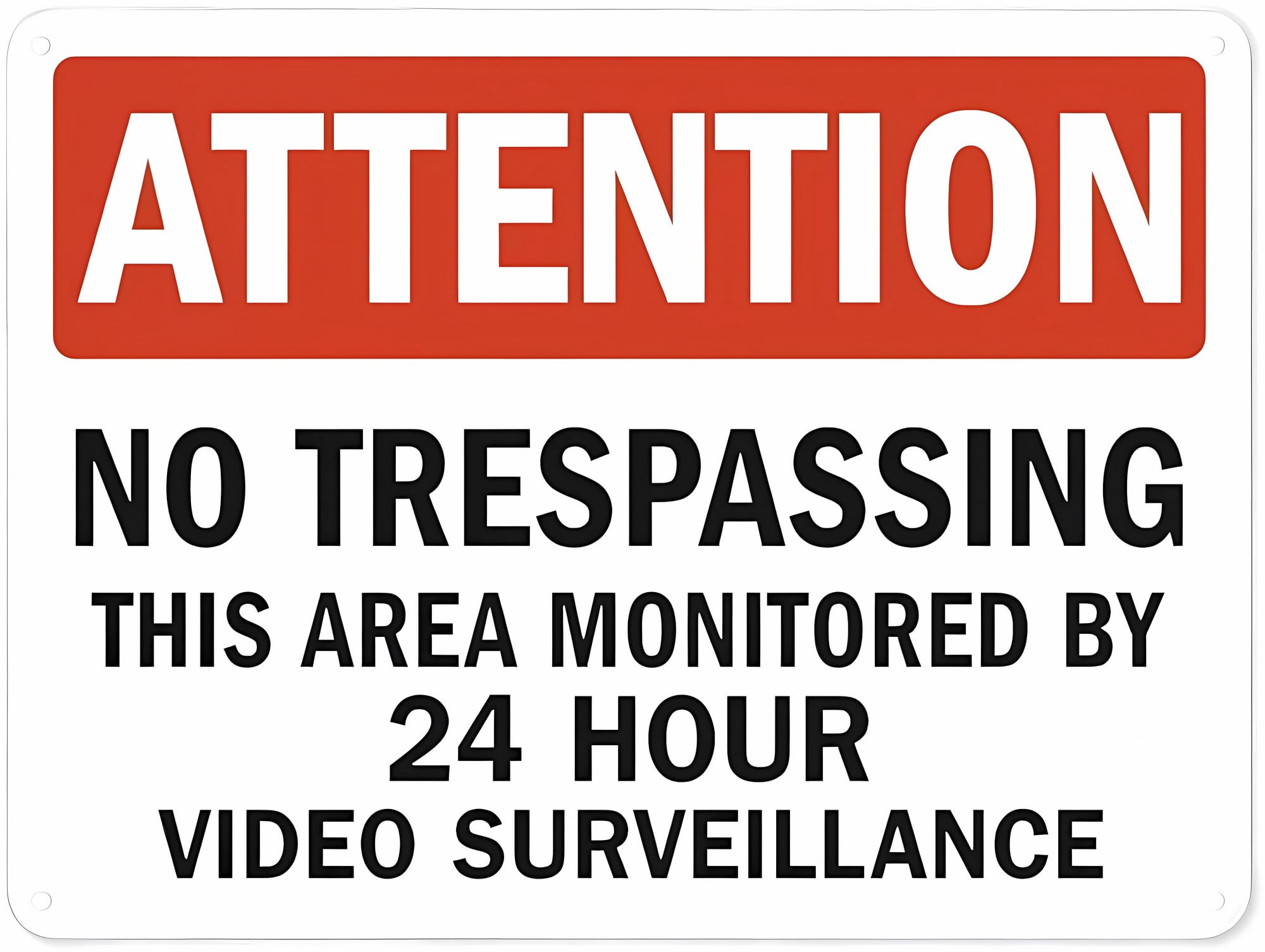 No Trespassing This Area Monitored by 24 Hour Video Surveillance Safety ...