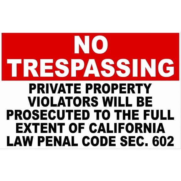 No Trespassing Grounds Under Security Watch Red Sign - 8"x12" Rustic Metal Tin Sign for Home Outdoor Art Wall Decor, Cafe Bar Kitchen, Security Zone, Trespassing Prohibition