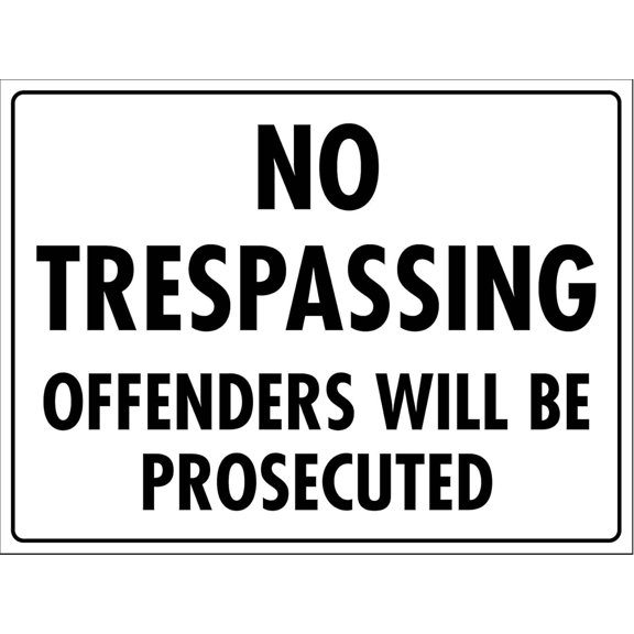 No Trespassing Offenders Prosecuted Metal Tin Sign 8"x12", Security-Enhanced Durable, For Rural Property Commercial Area Indoor Outdoor Intrusion Deterrent