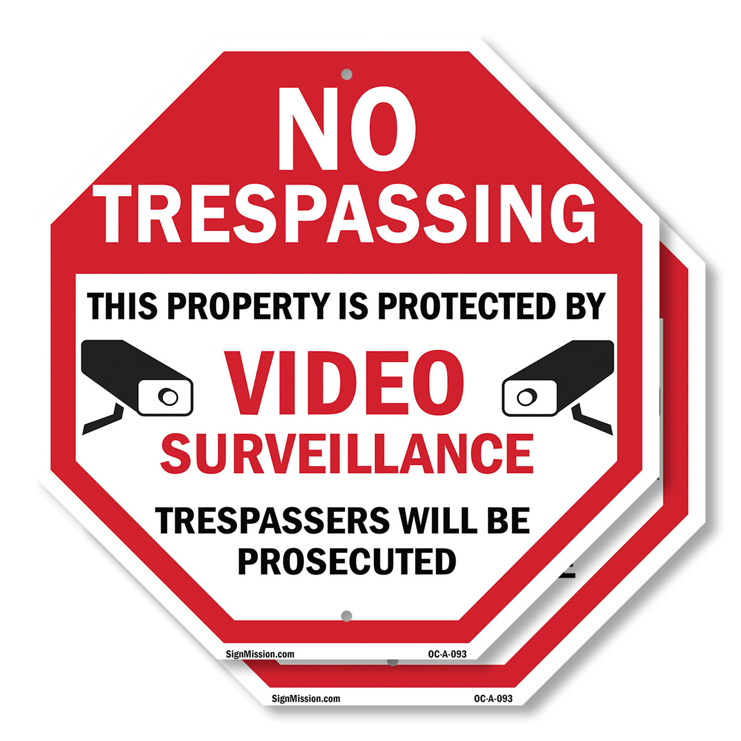 Protected By Rign Sign No Trespassing This Property Is Protected by Video Surveillance ...