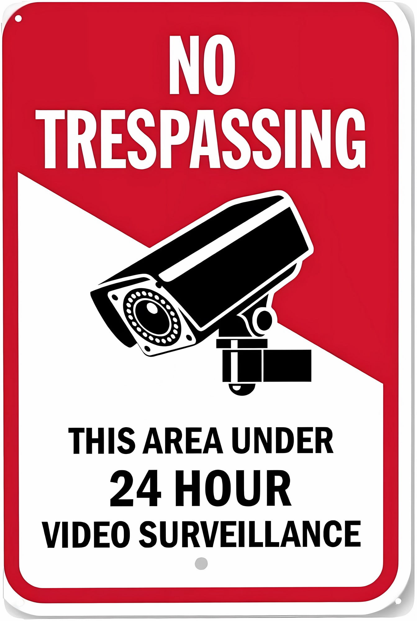 No Trespassing Sign Area Under 24 Hour Video Surveillance - 8