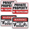 thumbnail image 1 of No Trespassing Signs and Beware of Dog Sign Set Private Property Sign Reflective Aluminum Warning Signs Metal Signs Weatherproof Security Sign for Home Yard Outdoor Use, 7 x 10 Inch (4 Pcs), 1 of 5