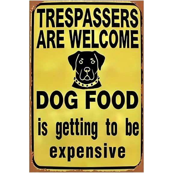 No Trespassing Signs Private Property 12x8 Inch Outdoor Tin Metal - Vintage Metal Signs with Legal Warning for Yard, Dog Sign for Fence and Property Protection