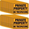 thumbnail image 1 of No Trespassing Signs Private Property Metal Reflective Aluminum No Trespassing Sign Weatherproof Warning Signs for Property Security Outdoor Yard Home, 7 x 10 Inch (Yellow, Black), 1 of 5