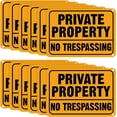 thumbnail image 1 of No Trespassing Signs Private Property Metal Reflective Aluminum No Trespassing Sign Weatherproof Warning Signs for Property Security Outdoor Yard Home, 7 x 10 Inch (Yellow, Black), 1 of 5