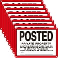 thumbnail image 1 of No Trespassing Signs Private Property Reflective Aluminum Posted Signs Metal No Hunting or Trespassing Signs for Warning No Hunting Fishing Trapping Indoor Outdoor Use, 10x7" (Yellow), 1 of 5