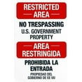 thumbnail image 1 of No Trespassing US Government Property Bilingual Warning Sign, Private Property Metal Signs for Business Home Road Yard Garage Street Wall Caution Custom Decor 8 x 12 Inch, 1 of 4